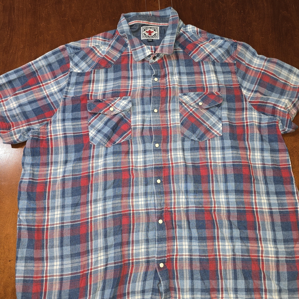 Brother Red and Blue Plaid Button-Down Shirt